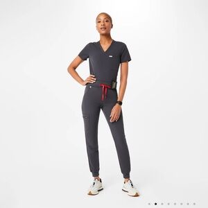 Figs High Waisted Zamora Jogger Scrub Pants XS Petite in Charcoal